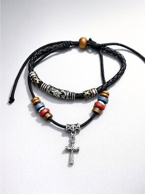 ✨ Men’s Rustic Cross Bracelet